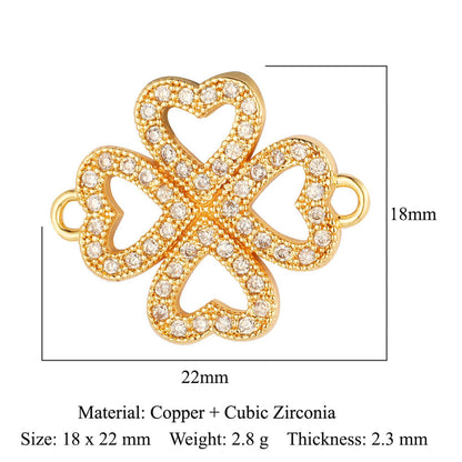 Four-leaf Clover Color Zirconium Copper Micro Inlaid Zircon Pendants