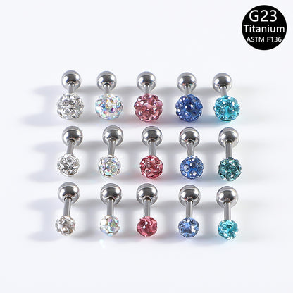 Clay Ball Male Thread Piercing Lip Ear Earrings