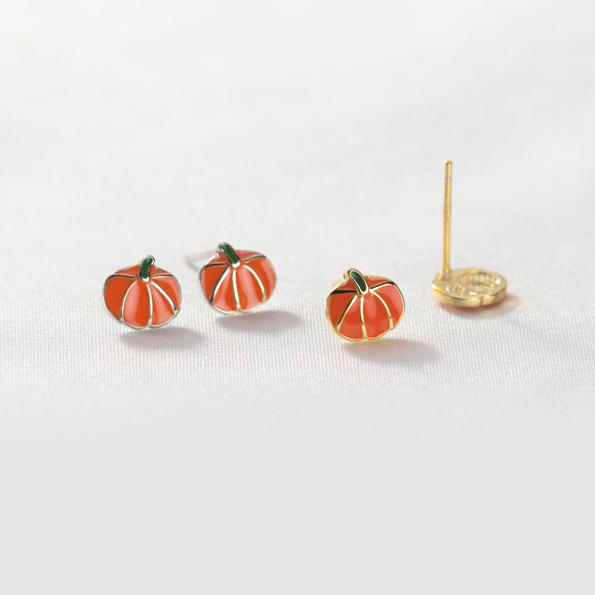 Women's Life Series Sweet Epoxy Small Pumpkin Earrings