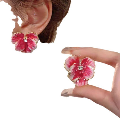 Women's Glaze Flowers Niche Design Retro Petal Earrings