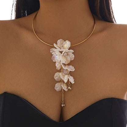 Ornament Fashionable Colorful Flower Sweet Simple Metal Necklaces