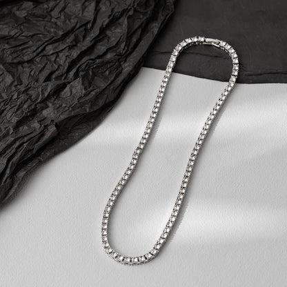 Women's & Men's Row Diamond Punk Versatile Personality Tennis Chain Necklaces