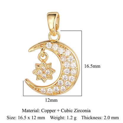 Universe Star Copper Zircon Perfume Bottle Pendants