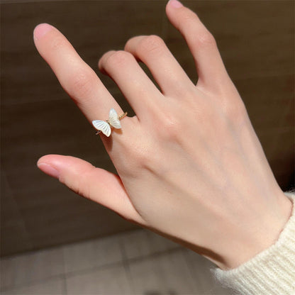 Glazed Butterfly Female Western Style Design High Sense Unique Rings
