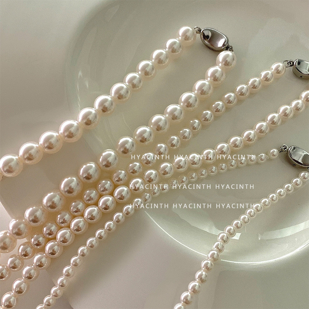 Women's Simple Pearl Knot Clavicle Chain Sweater Necklaces