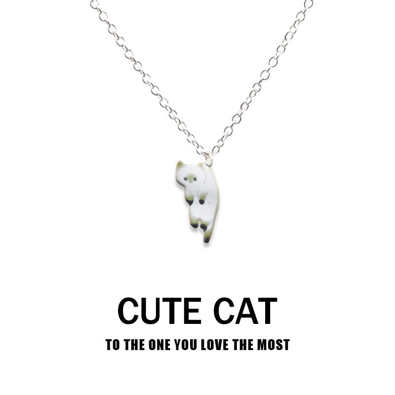 Creative Fashion Hanging Lazy Cartoon Cat Necklaces