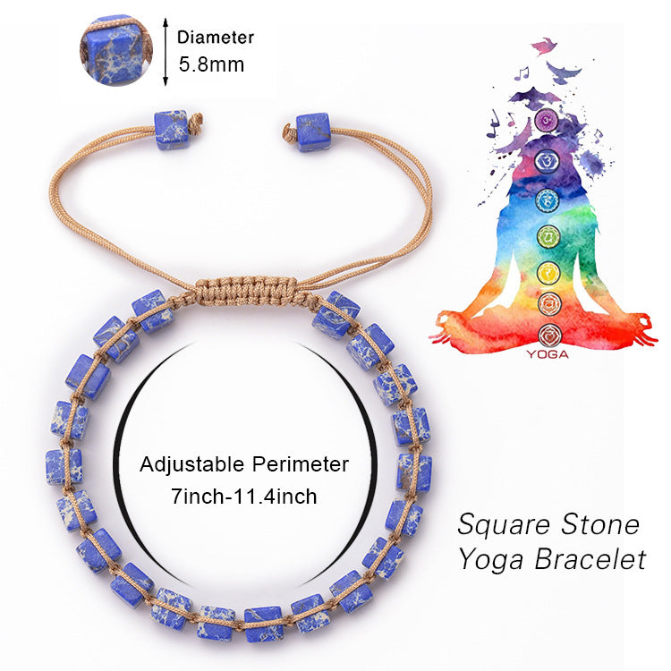 Square Emperor Stone Woven Colorful Natural Female Bracelets