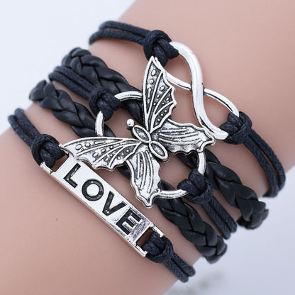 Multicolor Butterfly Word Plate Infinite Accessories Bracelets