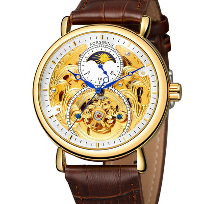 Men's Fashion Transparent Bottom Automatic Watch Casual Mechanical Watches