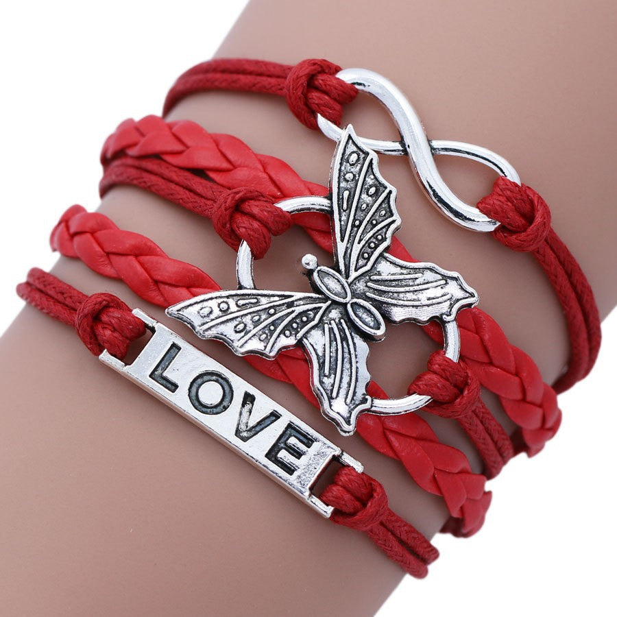 Multicolor Butterfly Word Plate Infinite Accessories Bracelets