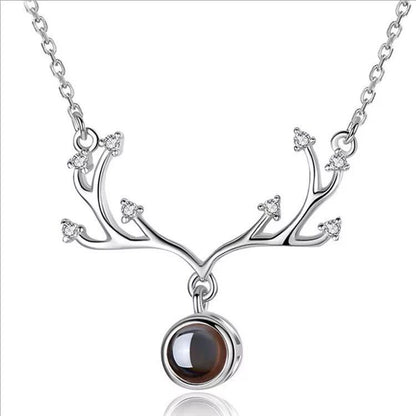 Love Language You Deer Projection Female Necklaces