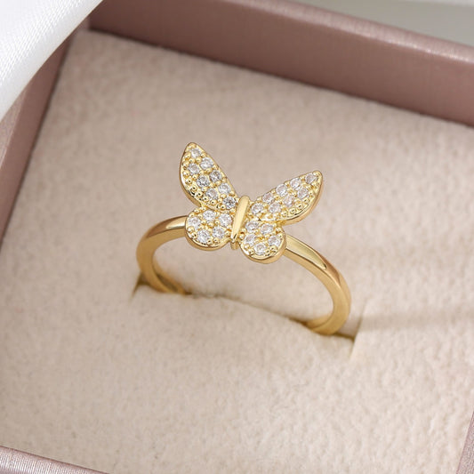 Butterfly Personalized Cold Style Advanced Design Sense Rings