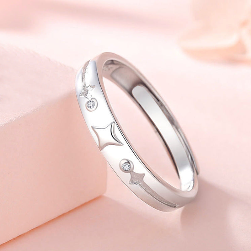 Couple Sterling Sier Simple Loving Heart Rings