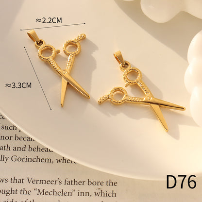 Hot Cross Small Scissors Ornament Parts Pendants