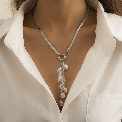 Snake Bone Blade Chain Tassel Clavicle Imitation Necklaces