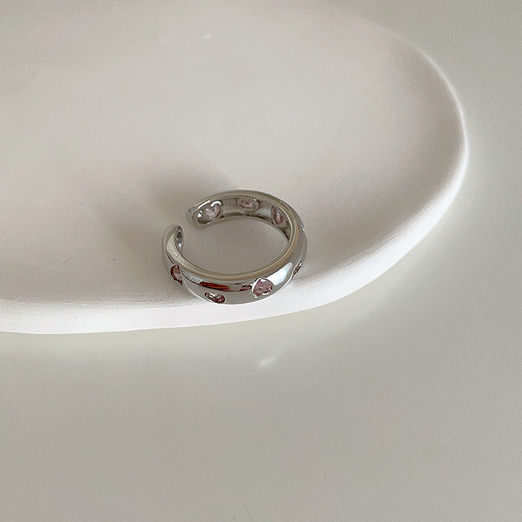 Sterling Sier Pink Zircon Female Open Niche Advanced Light Rings