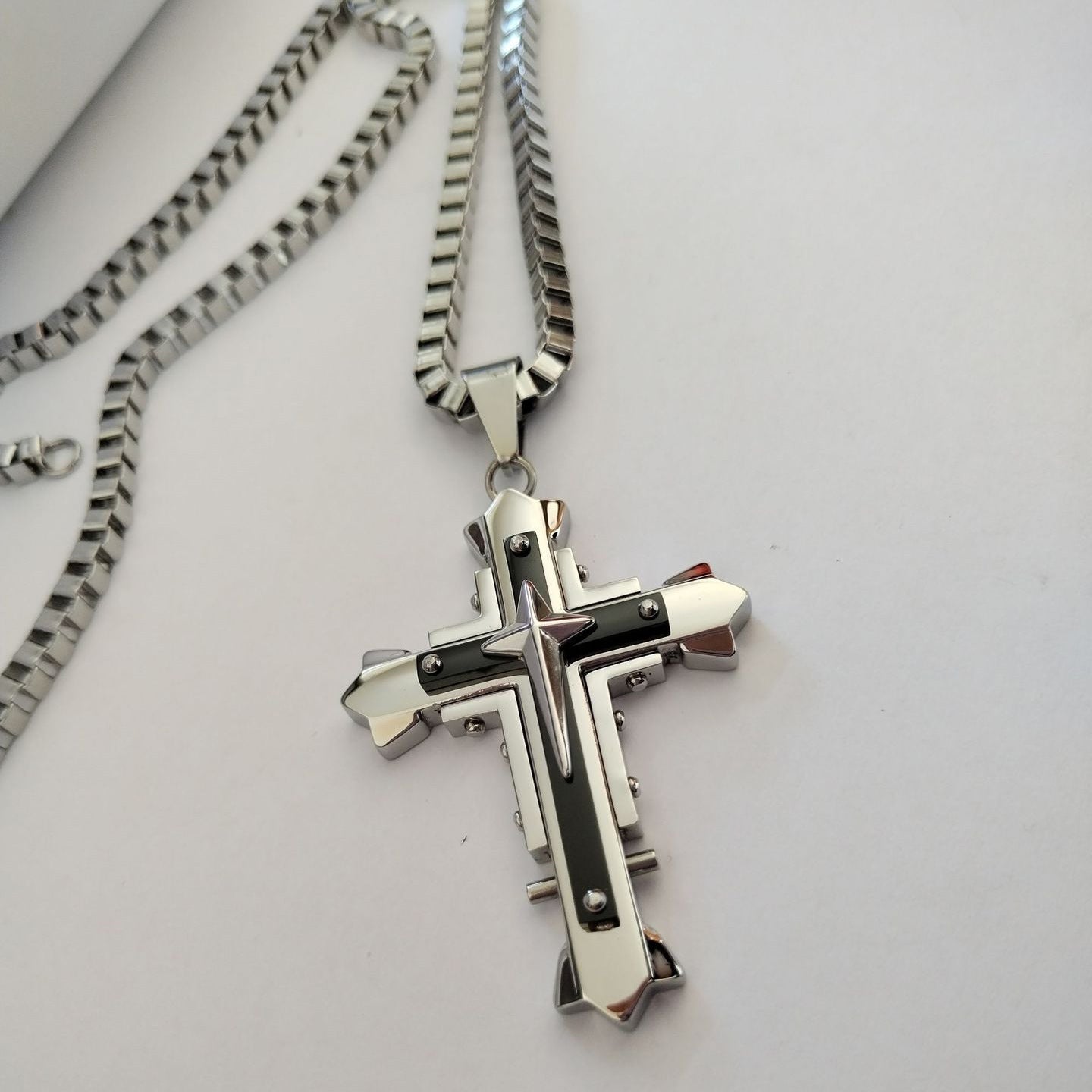 Men's Titanium Steel Jewelry Stainless Cross Shelf Pendants