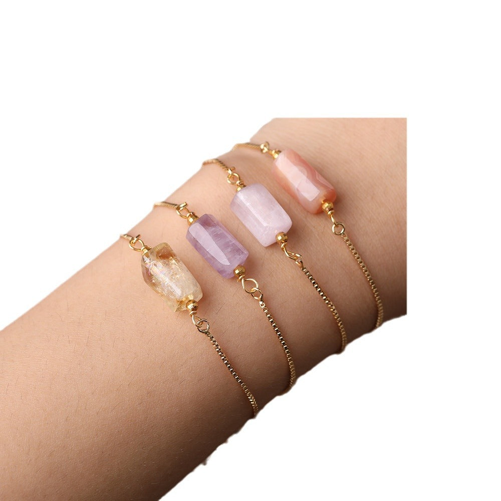 Women's Various Prismatic Stone Accessories Metal Chain Bracelets