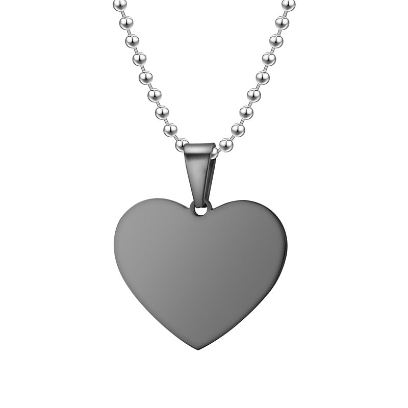 Steel Peach Heart Heart-shaped Ornament Blank Laser Pendants