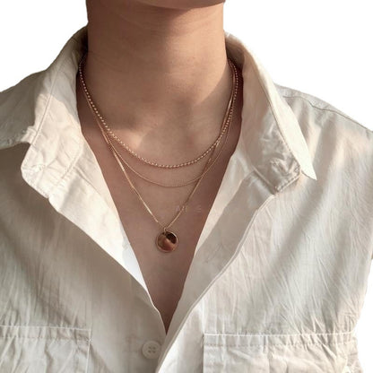 Simple Single Round Chain Collar Item Necklaces