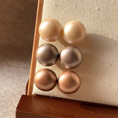 Women's Bread Beads Frosted Texture Pearl Temperamental Earrings