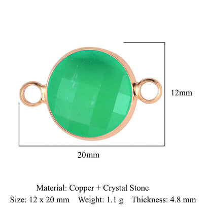 Rectangle Copper Glass Crystal Shuttle Eyes Pendants