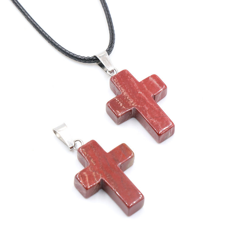 Pink Crystal Christmas Gift Cross Sweater Pendants