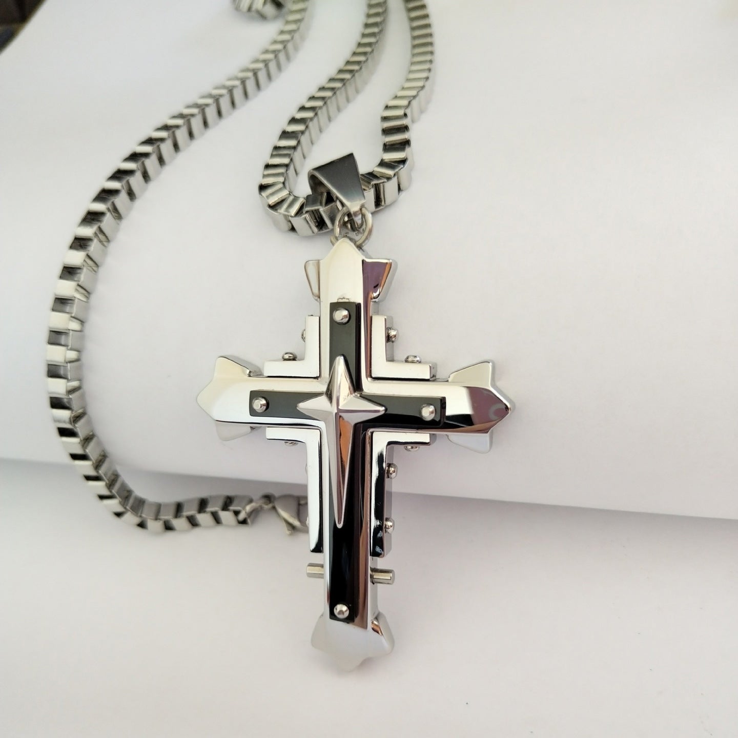 Men's Titanium Steel Jewelry Stainless Cross Shelf Pendants