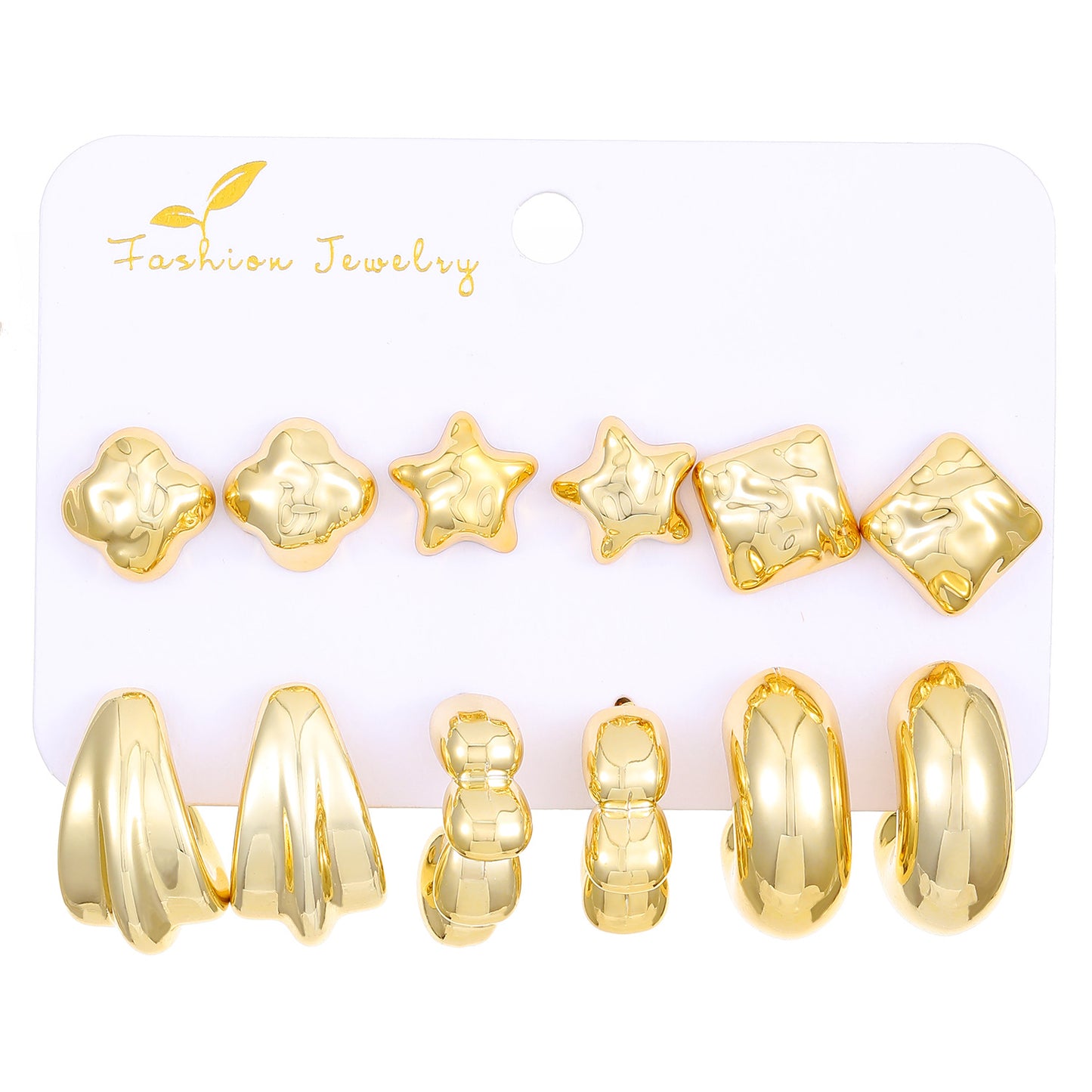 Women's Exaggerated Shaped Suit Personalized Gold Sier Earrings