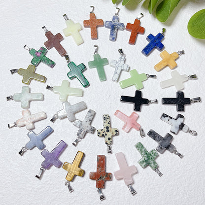 Crystal Cross Fashion Ornament Accessories Leather Rope Pendants