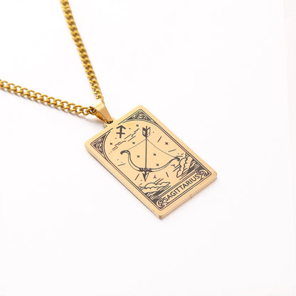 Men's Twee Constellations Logo Dog Tag Vintage Necklaces