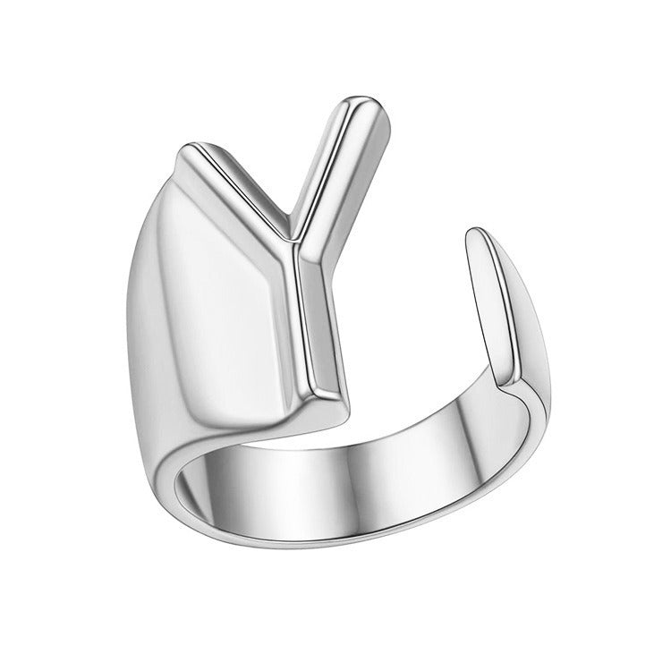 English Letters Female Opening Adjustable Fashion Rings
