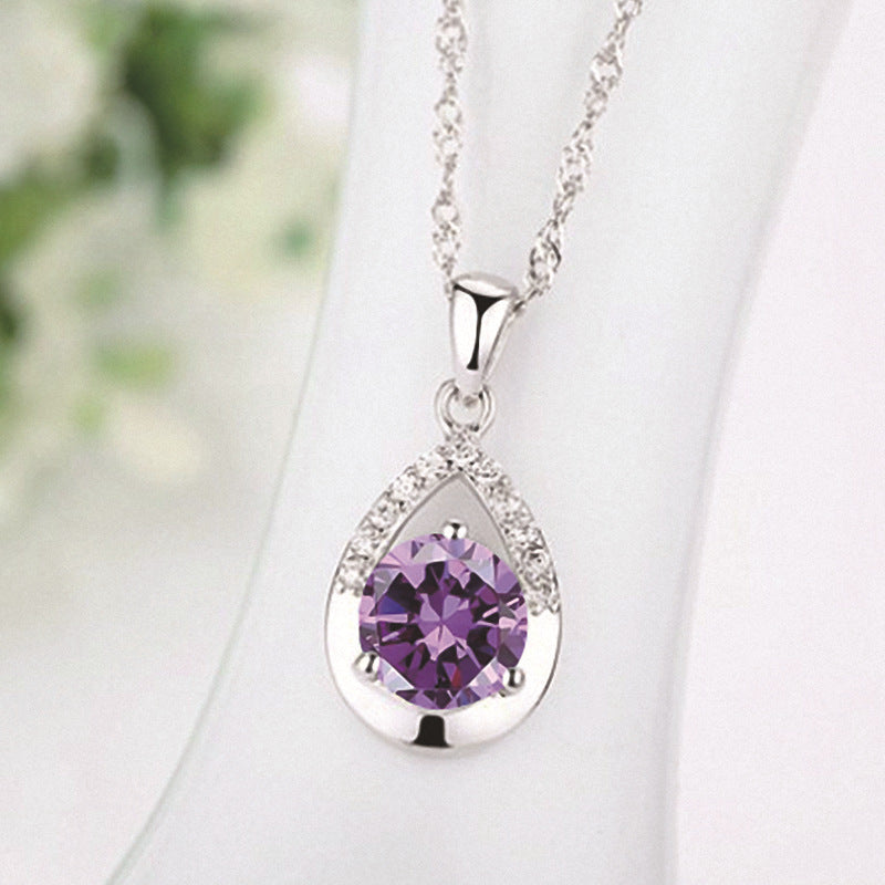 Amethyst Water Drop Fashion Accessories Wild Pendants