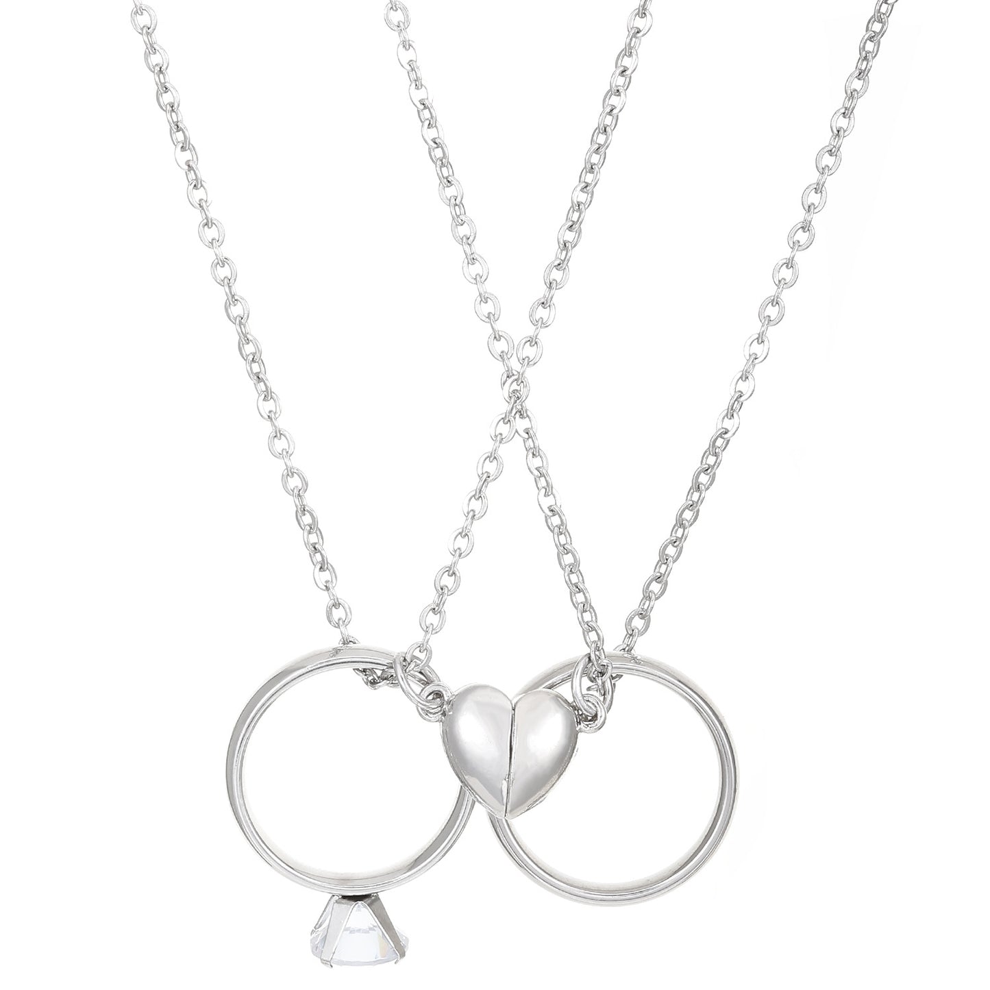 Simple Romantic Diamond Magnetic Love Suit Necklaces