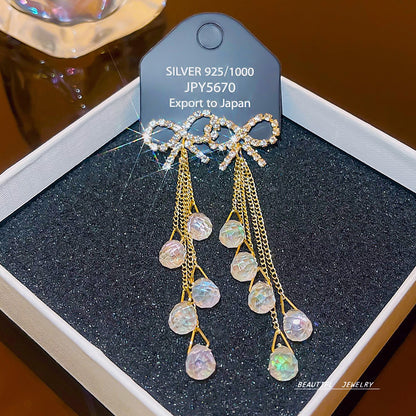 Women's Zircon Tassel High-grade Light Luxury Delicate Earrings