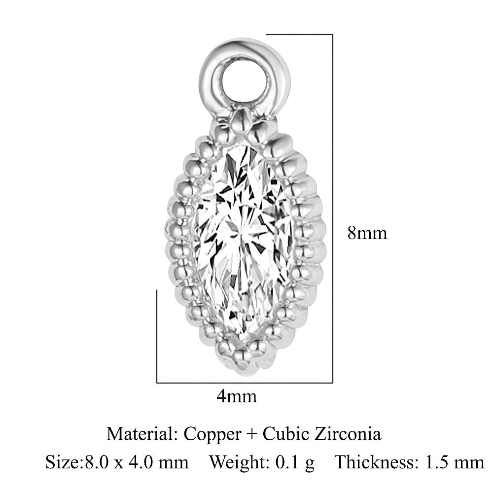 Drop Copper Zircon Square Ornament Accessories Pendants