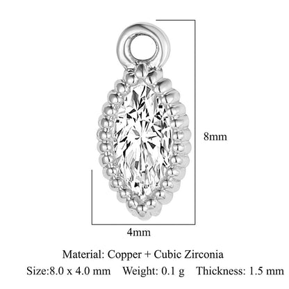 Drop Copper Zircon Square Ornament Accessories Pendants