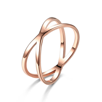 Women's Steel Cross Hollow Niche Personality Titanium Rings