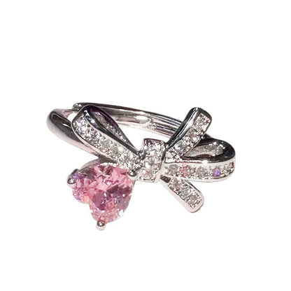 Pink Zircon Series Sweet Super Shiny Rings