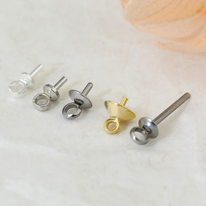 Gold-plated Small Sheep Eye Stainless Steel Earrings