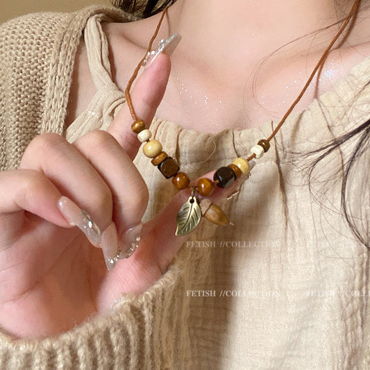 Woven Dried Fruit Female Design Sense Necklaces