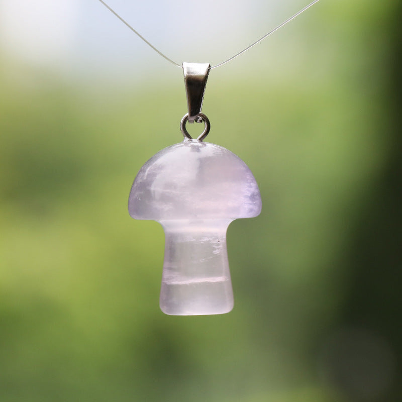 Natural Crystal Jade Mushroom Tigereye Pink Pendants