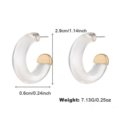 Women's Alloy Spot Drill Transparent Resin Personalized Earrings