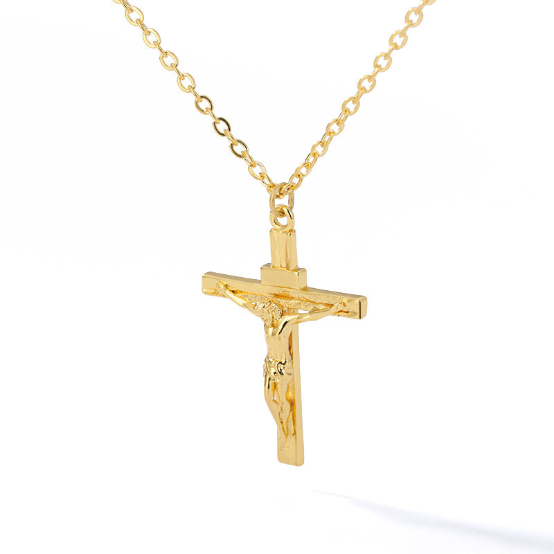 Stainless Steel Chain Zircon Cross Hip Hop Necklaces