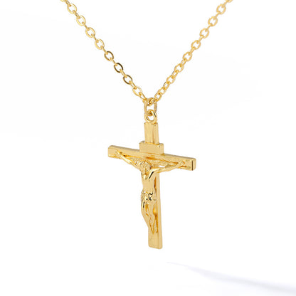 Stainless Steel Chain Zircon Cross Hip Hop Necklaces