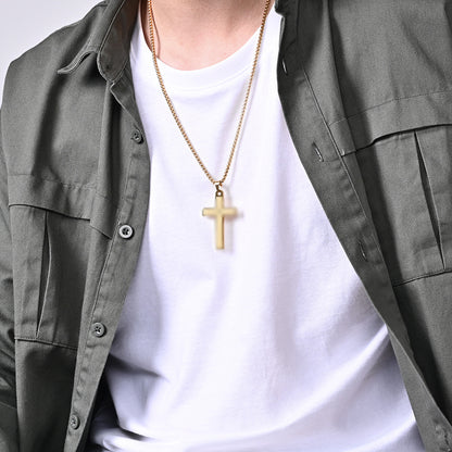 Men's Ornament Stainless Steel Cross Shelf Titanium Pendants