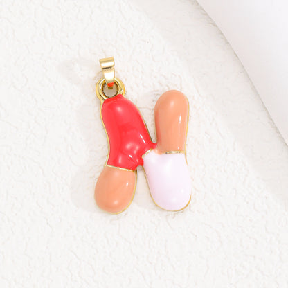 Colorful Oil Dopamine Bubble Letter English Pendants