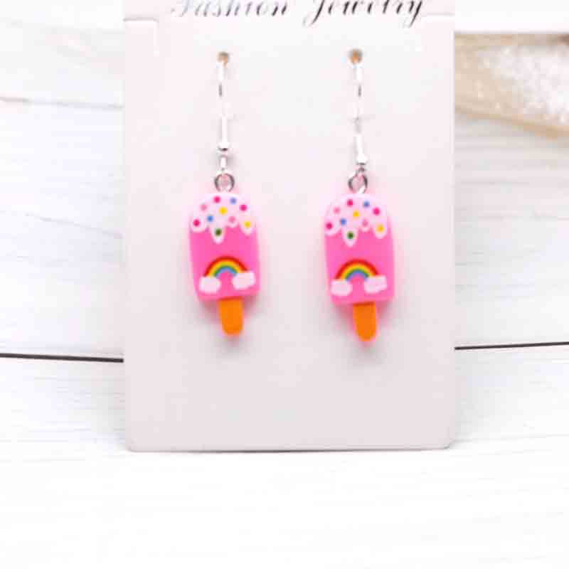 Ice Cream Candy Drink Resin Homemade Earrings