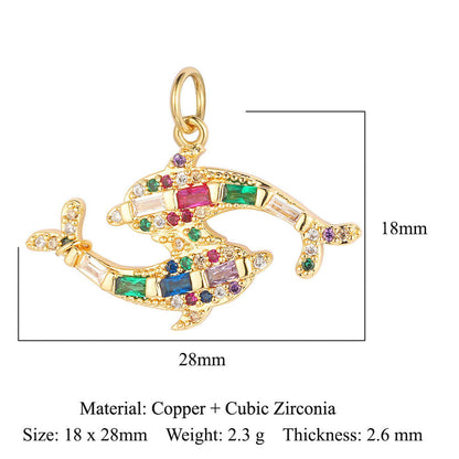 Copper Zircon Whale Dragonfly Ornament Accessories Pendants