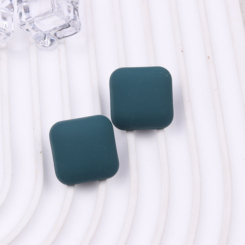 Women's Color Square Acrylic Summer Double-sided Spray Paint Earrings